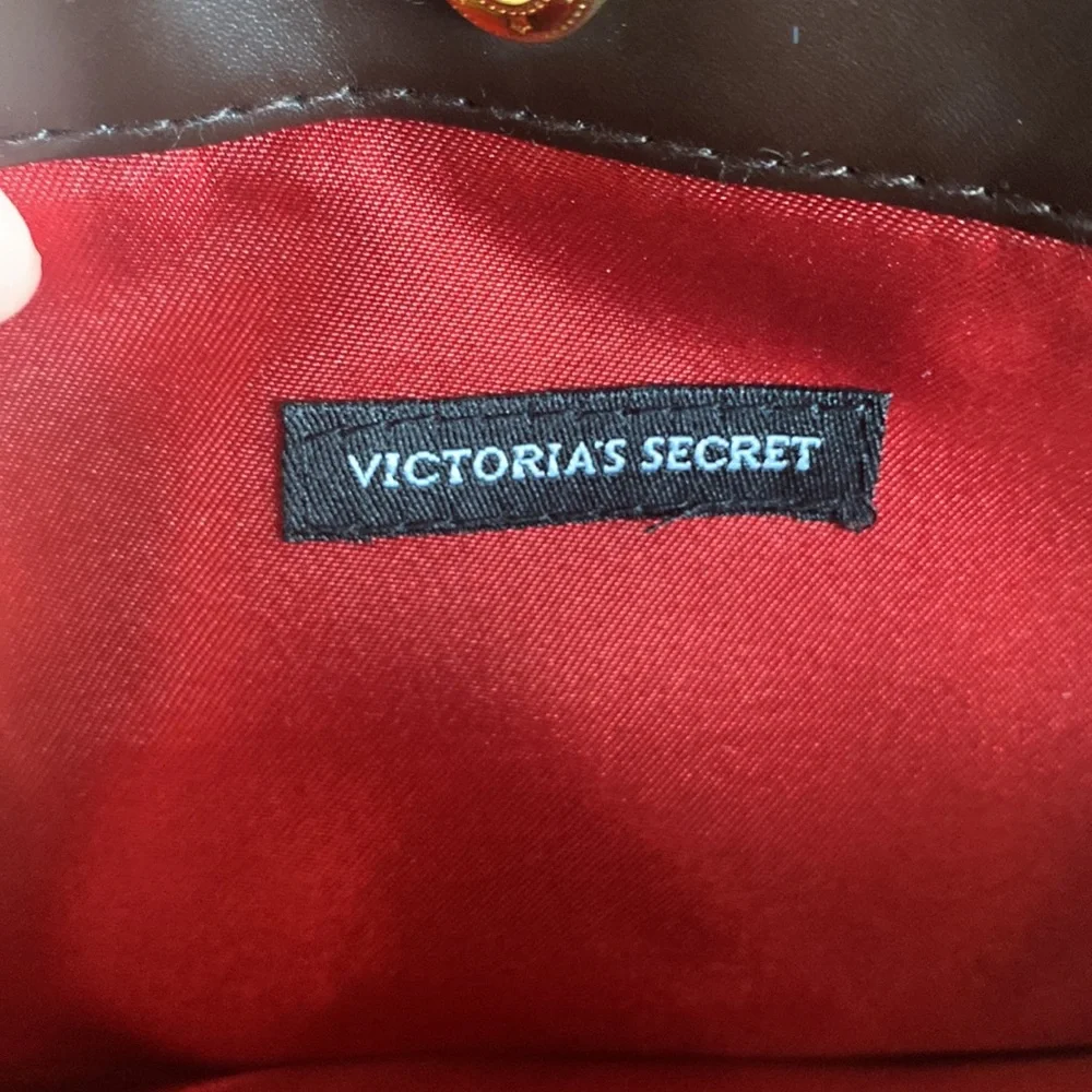 Victoria’s Secret Faux Brown Fur and Gold Satchel Purse